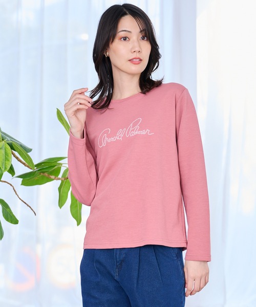 Arnold Palmer（アーノルドパーマー）の「パールロゴ コンパクト ロンT（Tシャツ/カットソー・レディース・ブラック/スモークピンク/アイボリー・S/L/M）」の5枚目の写真
