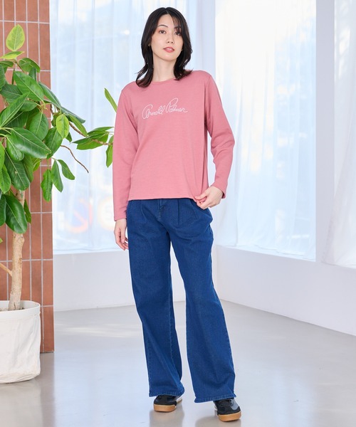 Arnold Palmer（アーノルドパーマー）の「パールロゴ コンパクト ロンT（Tシャツ/カットソー・レディース・ブラック/スモークピンク/アイボリー・S/L/M）」の6枚目の写真