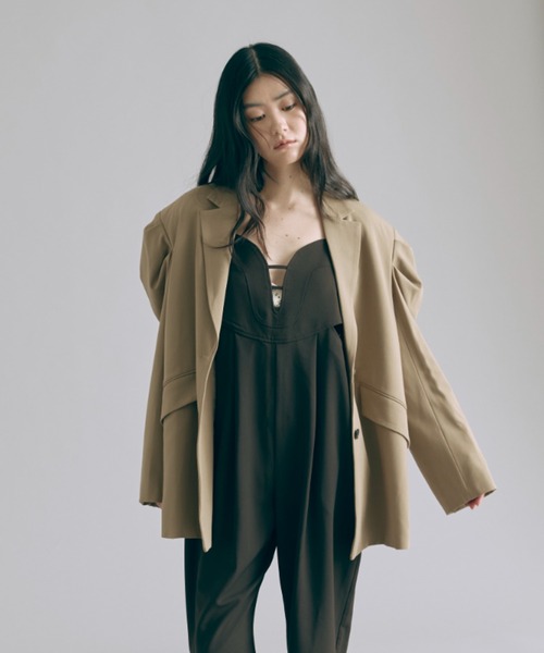 EN NEUME(エンノイム)の「Structured All-in-one(つなぎ/オールインワン・レディース・ダークブラウン/杢グレー/ブラック・0/1)」の22枚目の写真