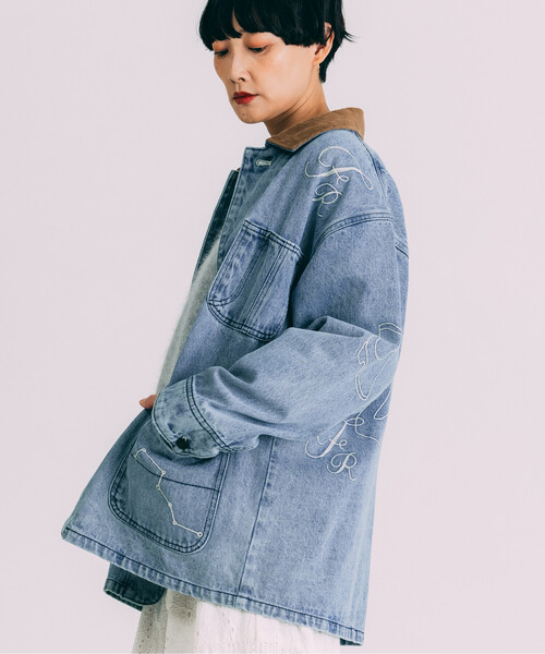 セール】Freada/フリーダ チェーンステッチ デニム カバーオール