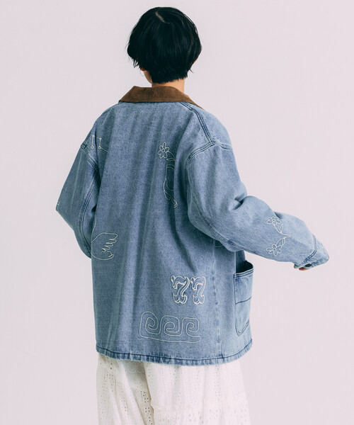 セール】Freada/フリーダ チェーンステッチ デニム カバーオール