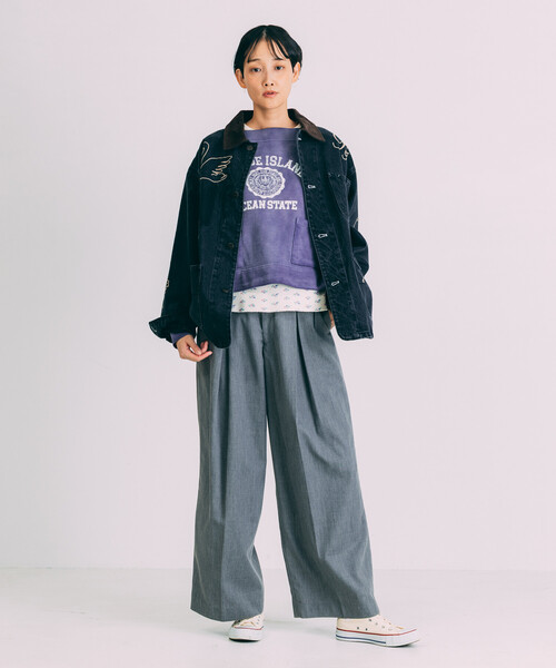 Freada フリーダ チェーンステッチ ワイドデニム Freada/チェーンステッチ ワイドデニム｜Daytona Park(FREAK'S STORE