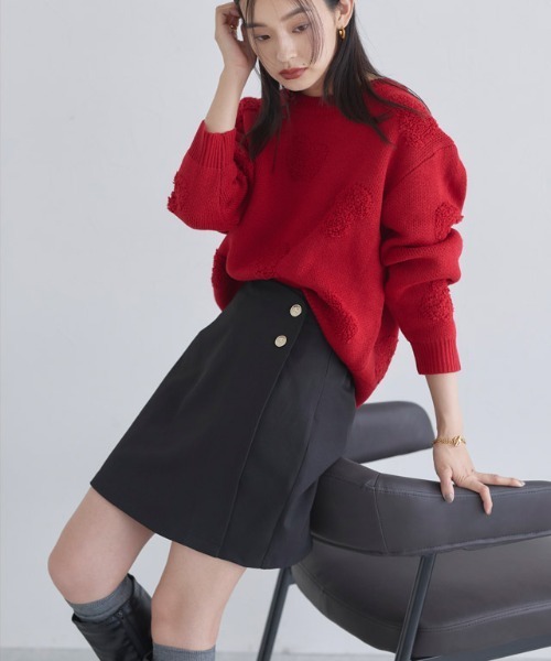 ECLAM(クラム)の「【パンツ付き】ゴールドボタンラップスコート(スカート・レディース・ブラック・L/M)」の6枚目の写真