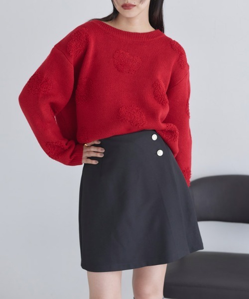 ECLAM(クラム)の「【パンツ付き】ゴールドボタンラップスコート(スカート・レディース・ブラック・L/M)」の8枚目の写真