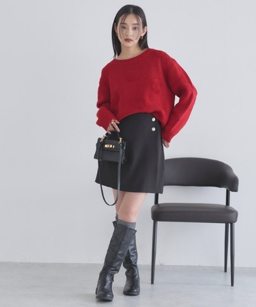 ECLAM(クラム)の「【パンツ付き】ゴールドボタンラップスコート(スカート・レディース・ブラック・L/M)」の16枚目の写真