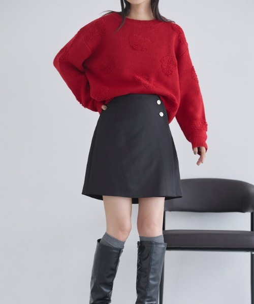 ECLAM(クラム)の「【パンツ付き】ゴールドボタンラップスコート(スカート・レディース・ブラック・L/M)」の17枚目の写真