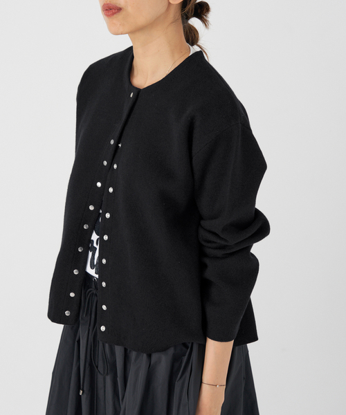 追加》ダブルフェイススナップカーディガン（カーディガン/ボレロ