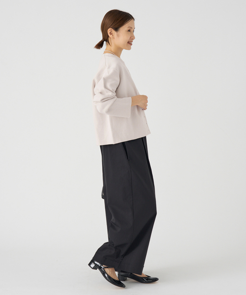 IENA(イエナ)の「《追加》ダブルフェイススナップカーディガン(カーディガン/ボレロ・レディース・ブラック/アイボリー/レッド・FREE)」の6枚目の写真