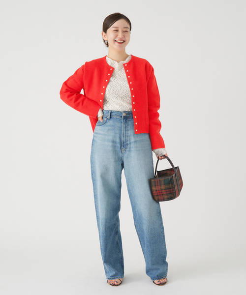 IENA(イエナ)の「《追加》ダブルフェイススナップカーディガン(カーディガン/ボレロ・レディース・ブラック/アイボリー/レッド・FREE)」の8枚目の写真