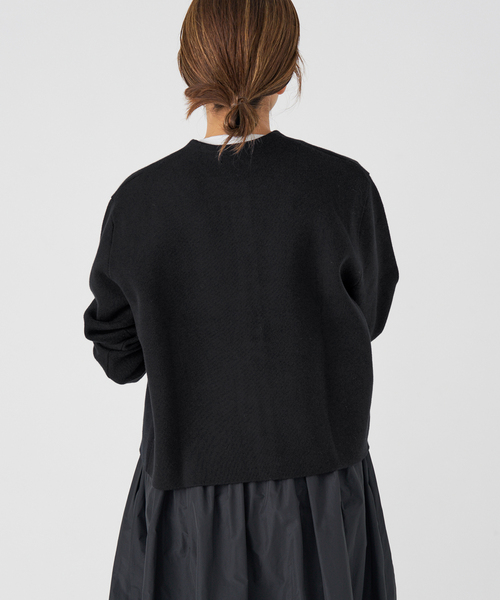 IENA(イエナ)の「《追加》ダブルフェイススナップカーディガン(カーディガン/ボレロ・レディース・ブラック/アイボリー/レッド・FREE)」の10枚目の写真