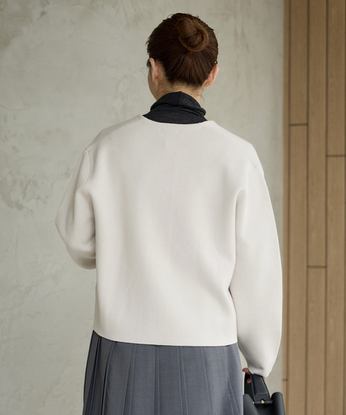 IENA(イエナ)の「《追加》ダブルフェイススナップカーディガン(カーディガン/ボレロ・レディース・ブラック/アイボリー/レッド・FREE)」の19枚目の写真