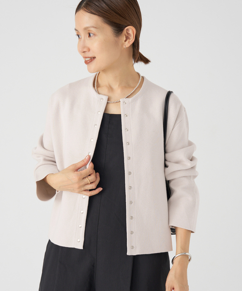 追加》ダブルフェイススナップカーディガン（カーディガン/ボレロ