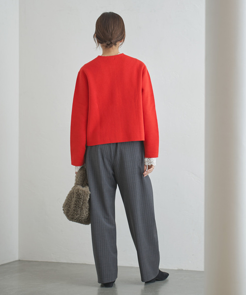 追加》ダブルフェイススナップカーディガン（カーディガン/ボレロ