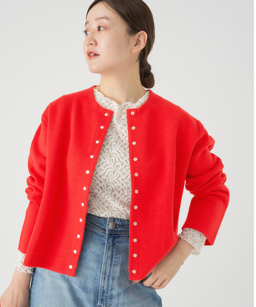 【12日まで限定値下げ】新品未使用IENA ダブルフェイススナップカーディガン 追加》ダブルフェイススナップカーディガン（カーディガン/ボレロ