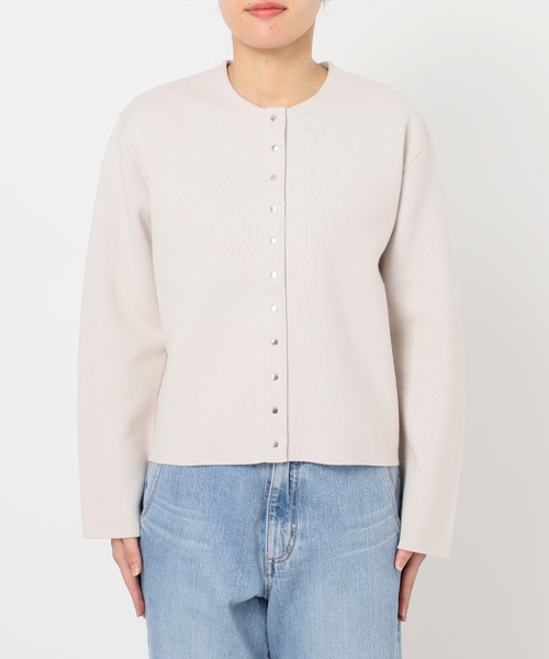 追加》ダブルフェイススナップカーディガン（カーディガン/ボレロ