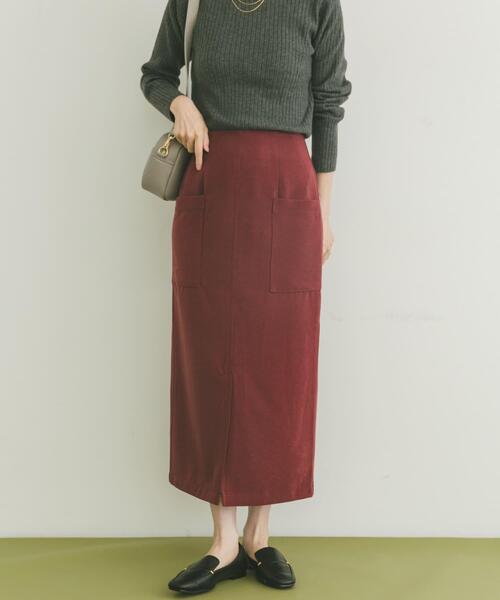 ITEMS URBANRESEARCH（アイテムズ アーバンリサーチ）の「パイルポンチポケットタイトスカート（スカート・レディース・モカ/スミクロ/レッド系その他・FREE）」の3枚目の写真