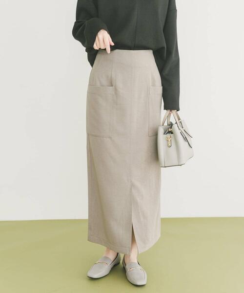 ITEMS URBANRESEARCH（アイテムズ アーバンリサーチ）の「パイルポンチポケットタイトスカート（スカート・レディース・モカ/スミクロ/レッド系その他・FREE）」の2枚目の写真