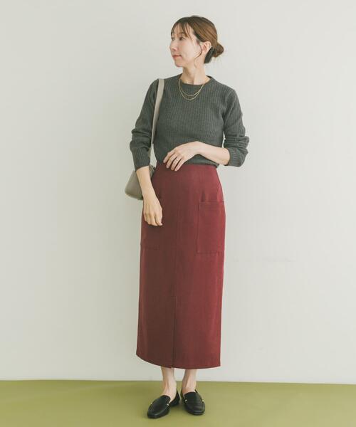 ITEMS URBANRESEARCH（アイテムズ アーバンリサーチ）の「パイルポンチポケットタイトスカート（スカート・レディース・モカ/スミクロ/レッド系その他・FREE）」の12枚目の写真