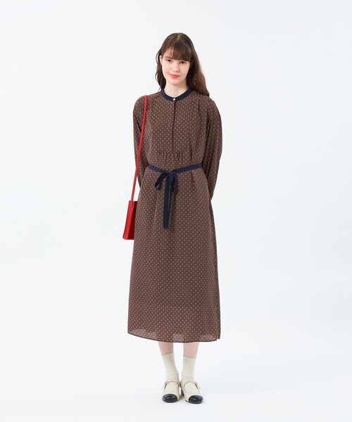 MACKINTOSH PHILOSOPHY(マッキントッシュ フィロソフィー)の「ファインパターンドットワンピース(ワンピース・レディース・ダークネイビー・36/38)」の3枚目の写真