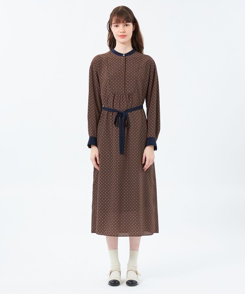 MACKINTOSH PHILOSOPHY(マッキントッシュ フィロソフィー)の「ファインパターンドットワンピース(ワンピース・レディース・ダークネイビー・36/38)」の4枚目の写真