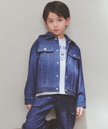 デニムライクストレッチ フード付き ブルゾン