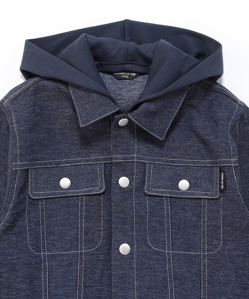 COMME CA ISM(コムサイズム)の「デニムライクストレッチ フード付き ブルゾン(ブルゾン・キッズ・ネイビー・100cm/110cm/150cm/140cm/130cm/120cm)」の5枚目の写真