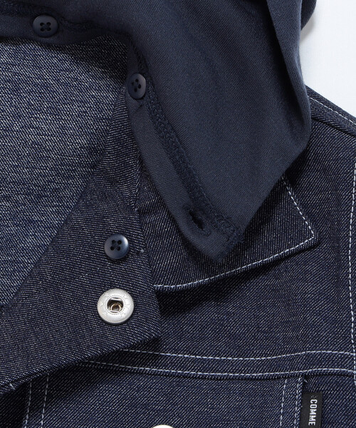 COMME CA ISM(コムサイズム)の「デニムライクストレッチ フード付き ブルゾン(ブルゾン・キッズ・ネイビー・100cm/110cm/150cm/140cm/130cm/120cm)」の4枚目の写真