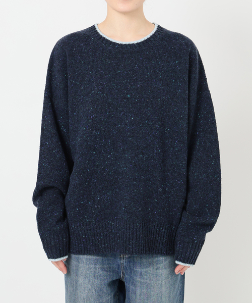 Spick & Span(スピックアンドスパン)の「《WEB限定 / 追加2》ロゴインターシャニット(ニット/セーター・レディース・ピンク/ネイビー/ウッド/モカ・FREE)」の9枚目の写真