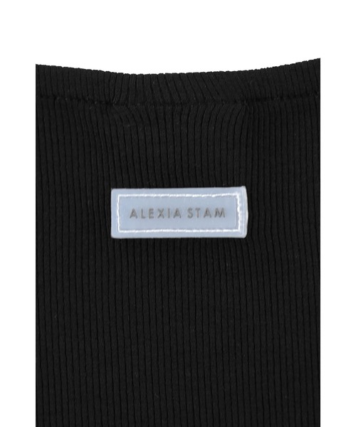 ALEXIA STAM（アリシアスタン）の「Wellness Square Neck Rib Top /スクエアネックリブトップ（Tシャツ/カットソー・レディース・ブラウン/ブラック/グレー・S/M）」の21枚目の写真