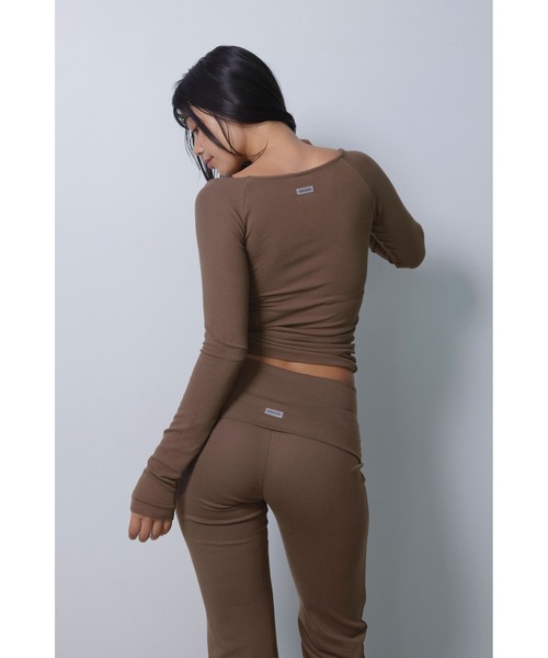 Wellness Square Neck Rib Top /スクエアネックリブトップ（Tシャツ