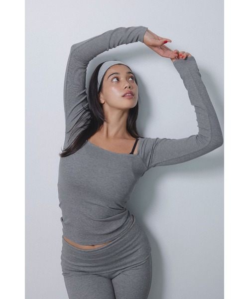 Wellness Square Neck Rib Top /スクエアネックリブトップ（Tシャツ