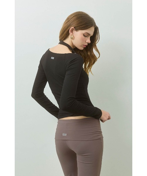 ALEXIA STAM（アリシアスタン）の「Wellness Square Neck Rib Top /スクエアネックリブトップ（Tシャツ/カットソー・レディース・ブラウン/ブラック/グレー/ライトグレー/アイボリー・S/M/L）」の13枚目の写真