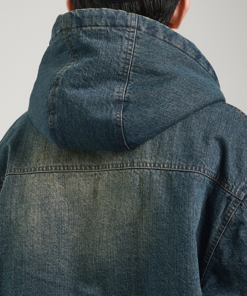 Perushu（ペルーシュ）の「ヴィンテージライクデニムフードファーブルゾン（ブルゾン・メンズ・ブラック系/ベージュ/インディゴブルー/ブラック・SMALL/MEDIUM/LARGE）」の10枚目の写真