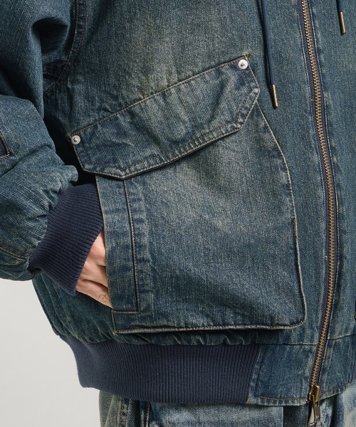 Perushu（ペルーシュ）の「ヴィンテージライクデニムフードファーブルゾン（ブルゾン・メンズ・ブラック系/ベージュ/インディゴブルー/ブラック・SMALL/MEDIUM/LARGE）」の13枚目の写真