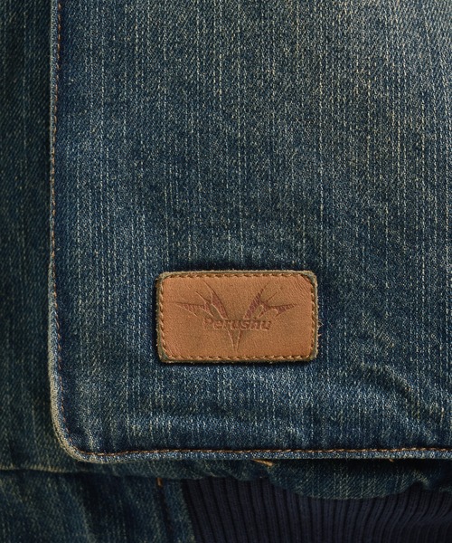 Perushu（ペルーシュ）の「ヴィンテージライクデニムフードファーブルゾン（ブルゾン・メンズ・ブラック系/ベージュ/インディゴブルー/ブラック・SMALL/MEDIUM/LARGE）」の15枚目の写真