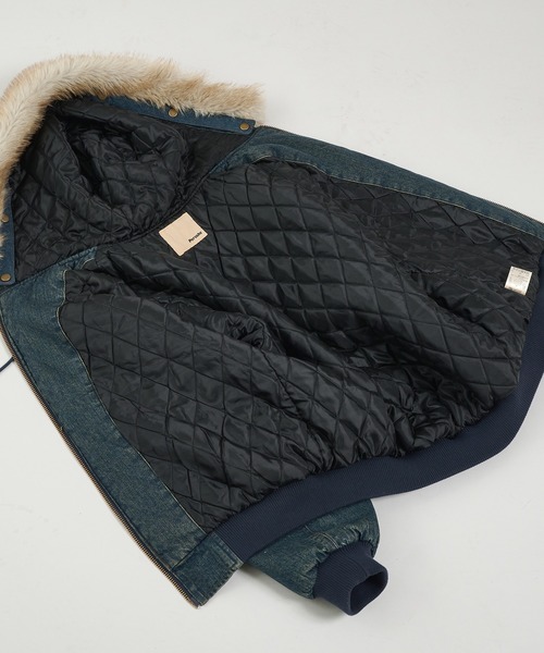 Perushu（ペルーシュ）の「ヴィンテージライクデニムフードファーブルゾン（ブルゾン・メンズ・ブラック系/ベージュ/インディゴブルー/ブラック・SMALL/MEDIUM/LARGE）」の19枚目の写真