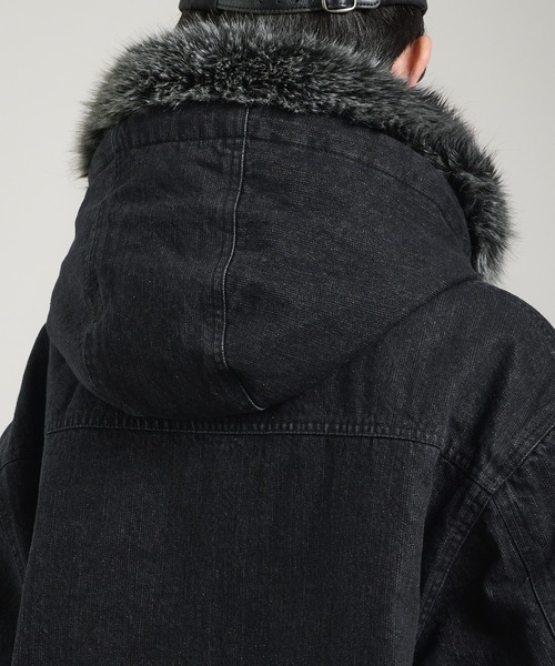 セール】ヴィンテージライクデニムフードファーブルゾン（ブルゾン