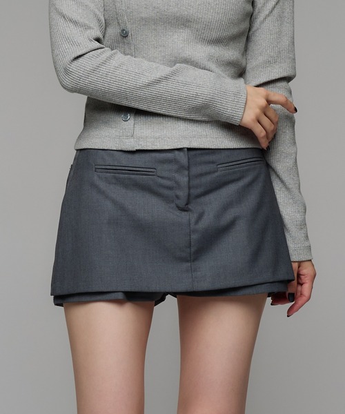 Narcissus(ナルシス)の「キュロットスカート/スカパン/ミニスカート(スカート・レディース・ブラック/チャコール・FREE)」の2枚目の写真