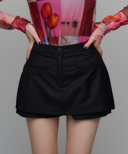 Narcissus(ナルシス)の「キュロットスカート/スカパン/ミニスカート(スカート・レディース・ブラック/チャコール・FREE)」の1枚目の写真