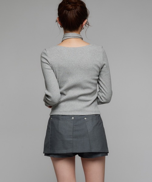 Narcissus(ナルシス)の「キュロットスカート/スカパン/ミニスカート(スカート・レディース・ブラック/チャコール・FREE)」の6枚目の写真