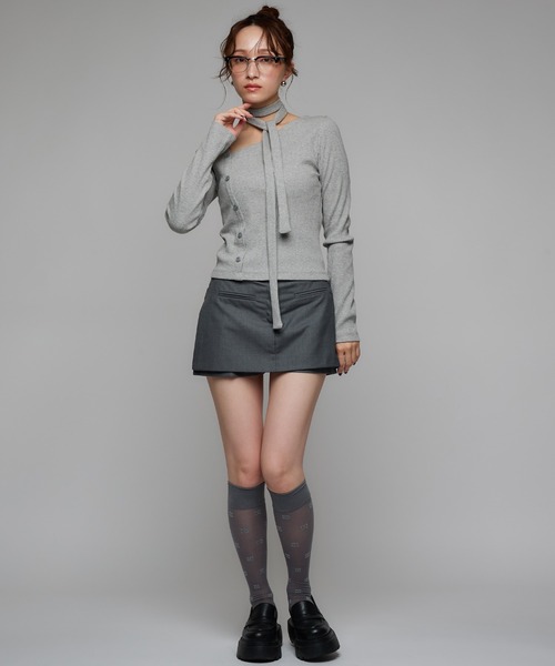 Narcissus(ナルシス)の「キュロットスカート/スカパン/ミニスカート(スカート・レディース・ブラック/チャコール・FREE)」の7枚目の写真