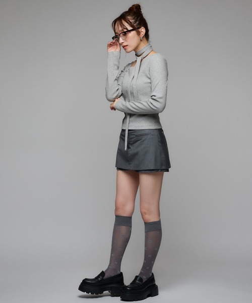 Narcissus(ナルシス)の「キュロットスカート/スカパン/ミニスカート(スカート・レディース・ブラック/チャコール・FREE)」の8枚目の写真