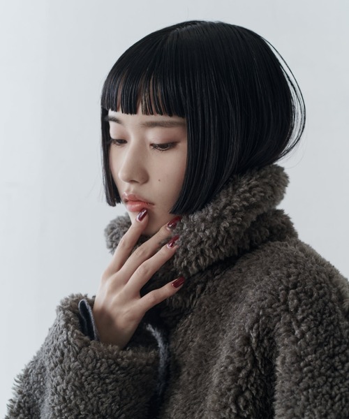 Lui's（ルイス）の「ドローコード付きフェイクファーボアブルゾン（ブルゾン・レディース・ベージュ/ホワイト/チャコールグレー・FREE）」の7枚目の写真