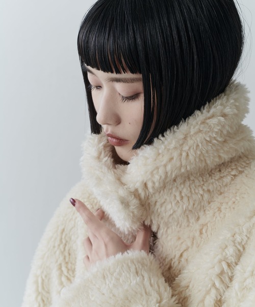 ドローコード付きフェイクファーボアブルゾン（ブルゾン）｜Lui's