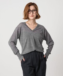 ＜conte＞シアー Vネックニット