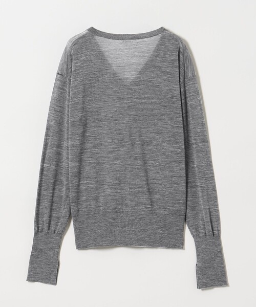 conte（コンテ）の「＜conte＞シアー Vネックニット（ニット/セーター・レディース・ネイビー/ライム/グレー系/ベージュ・FREE）」の10枚目の写真