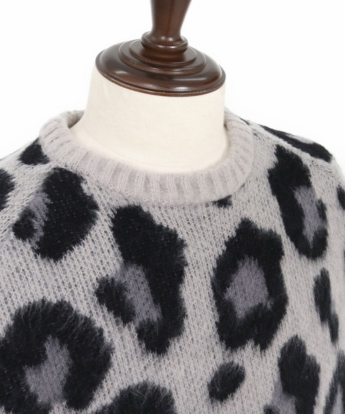 CAMBIO(カンビオ)の「mn3190-Leopard Short Shaggy Crew Neck Knit Pullover ニット(CMP-252-009)(ニット/セーター・メンズ・ベージュ/チャコール・S/M/L)」の18枚目の写真