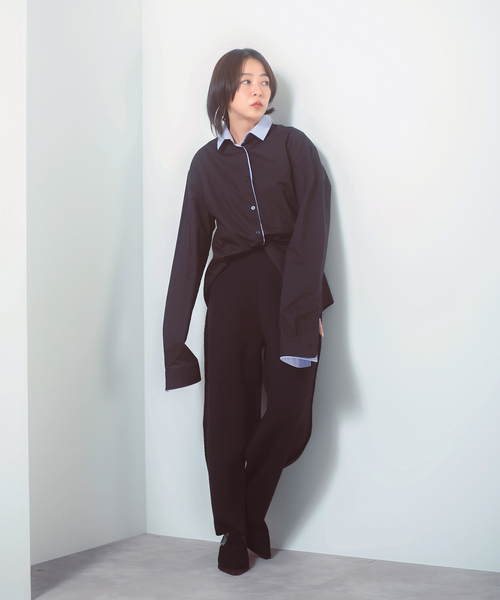 CITYSHOP(シティーショップ)の「“O” BARREL KNIT パンツ(その他パンツ・レディース・グレー/ブラック・36/38)」の16枚目の写真