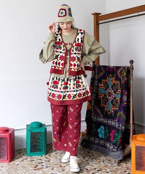 チャイハネ（CAYHANE）/【チャイハネ】スンダナ刺繍ミニスカート チャイハネ】スンダナ刺繍ミニスカート（スカート）｜チャイハネ