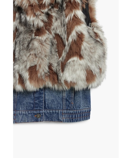 ファー×デニムトラッカーベスト Y2K（ベスト）｜Desigual（デシグアル